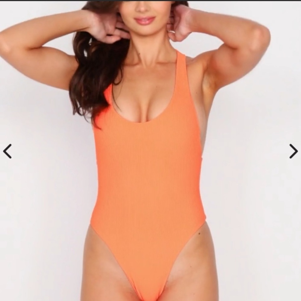 Frankie’s bikinis “Beau” one - piece in tangerine